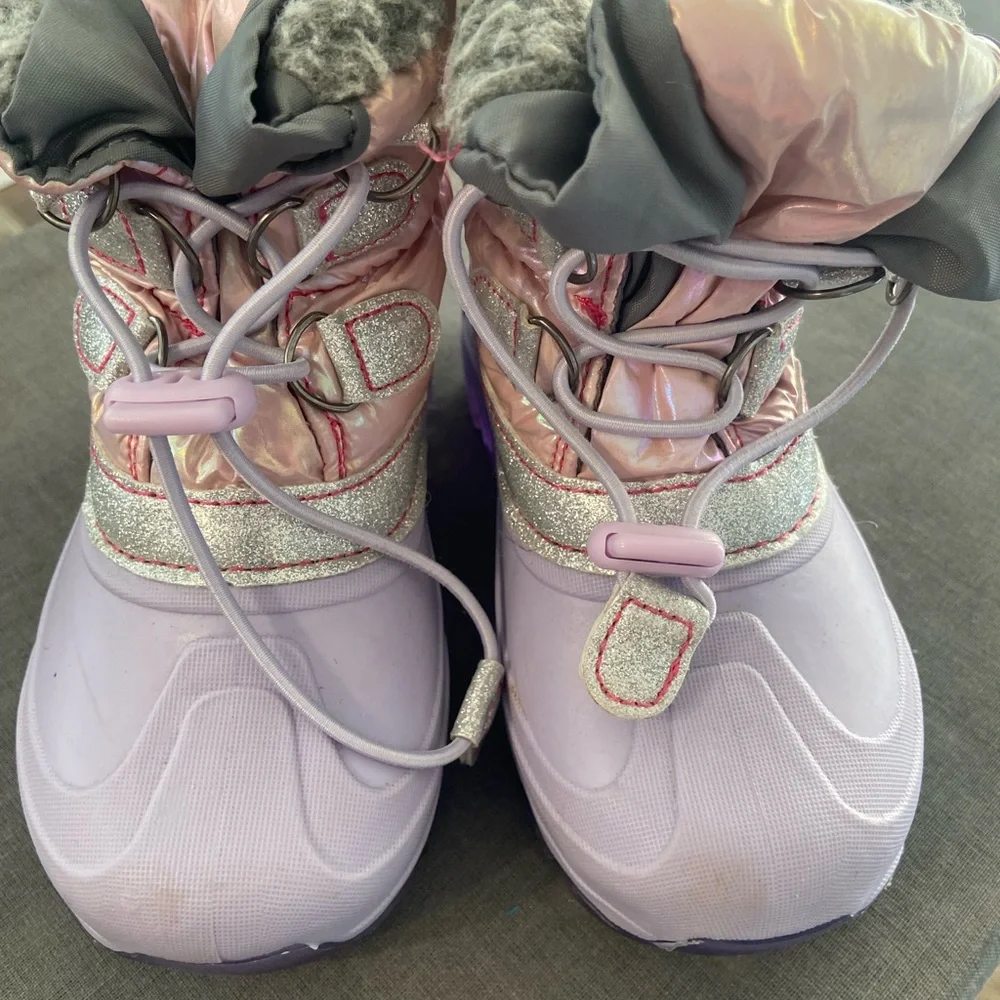 Girls' Pink and Purple Winter Boots size 9/10